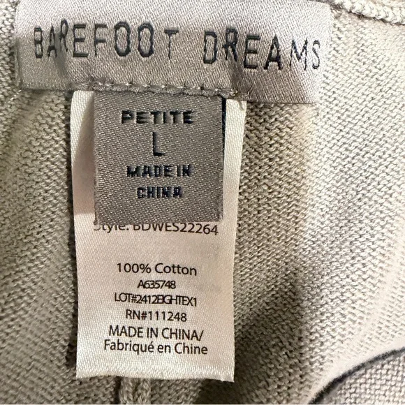 Barefoot Dreams PL 100% Cotton Sun bleached Pants 25-1/2” Inseam Soft Airy - Picture 3 of 9